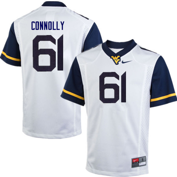 NCAA Men's Tyler Connolly West Virginia Mountaineers White #61 Nike Stitched Football College Authentic Jersey TE23E56WA